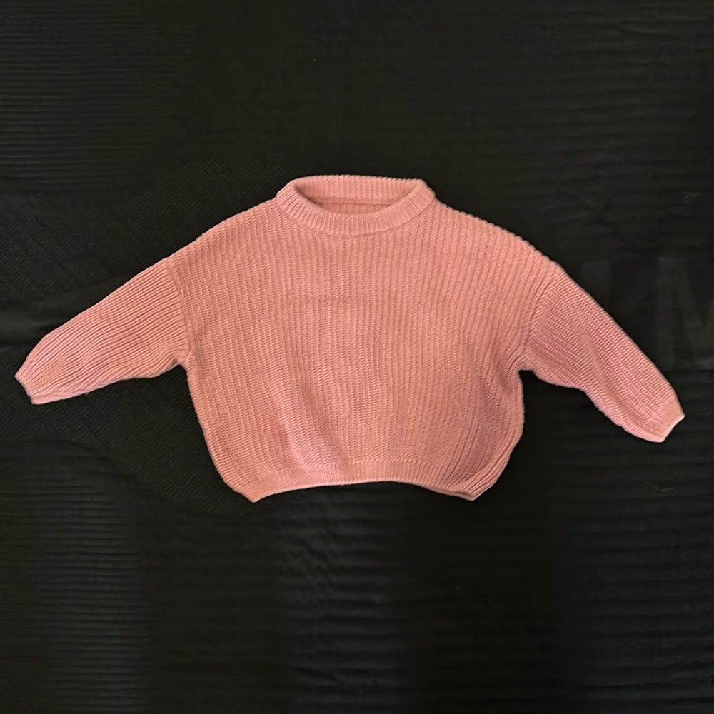 Oversized Chunky Knit Sweater, Dusty Pink